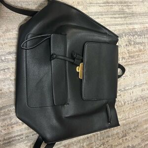 Black Leather Backpack